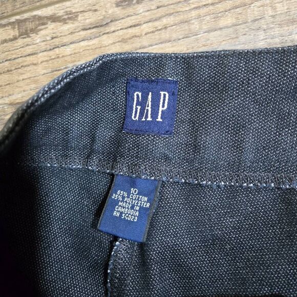 GAP jeans size women's 10 dark heavy denim built in belt straight leg vintage - Picture 3 of 10